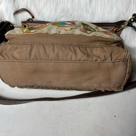 Fossil long live vintage 1954 Butterfly  beige canvas crossbody bag - Picture 10 of 14